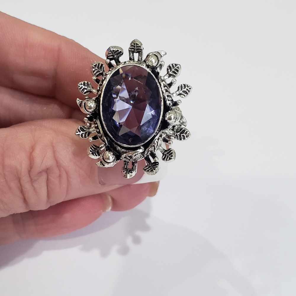 Amethyst Gemstone, 925 Silver Ring - image 3